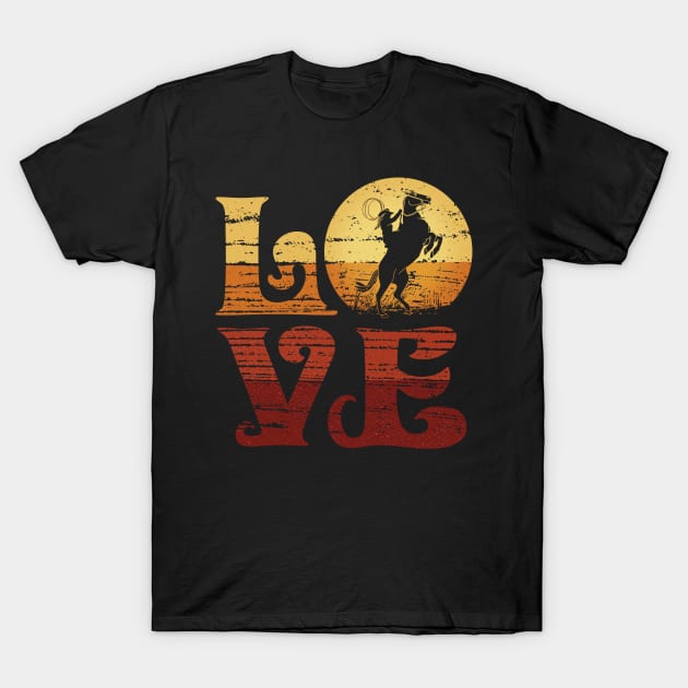 Western Rodeo Riding, Equestrian Horse Lover T-Shirt by MarkusShirts